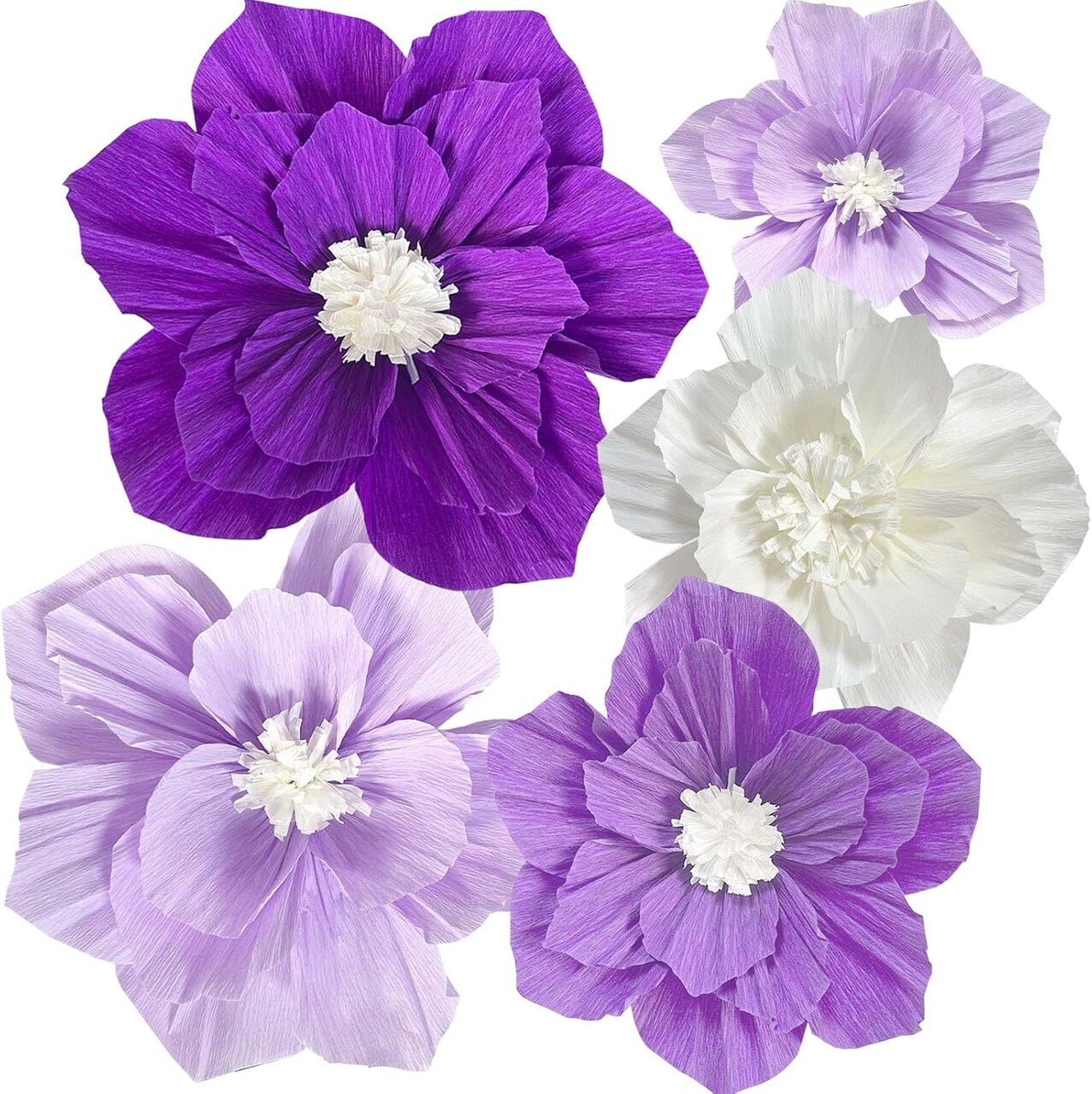 Purple 3D Paper Flowers – Wall Decor for Weddings, Baby Showers, Birthdays & Nursery